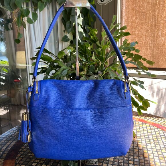 G.I.L.I. Haloguard Blue Leather Multi Pocket Travel RFID Shoulder Bag NWOT - Picture 7 of 12